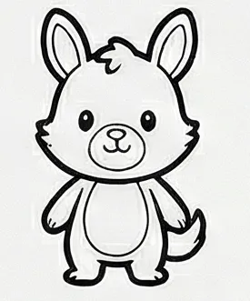 a drawing of a small dog with a big nose.webp